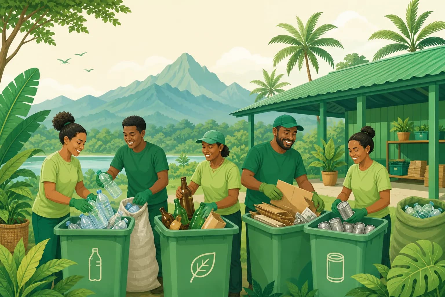 Pemilahan sampah di bank sampah MIRU-G